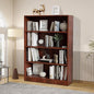 Wooden Bookcase with Adjustable Shelves, 4 Tier Wooden Bookshelf for Small Spaces, Office or Living Room, Modern Bookshelves Storage Rack, Manga Display Shelf,48 Inch,Cherry