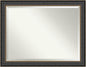 Amanti Art Black Bathroom Mirror for Over Sink, 36x46 Thomas Black Bronze Rectangle Vanity Mirror, X-Large Traditional Frame, Hangs Horizonally and Vertically, Bathroom Wall Decor, Beveled Edge