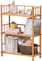 GOGOGO Bamboo Bookshelf -Tool-Free Assembly, Modular, Eco-Friendly Wooden Bookcase, Height Extendable(Natural, 11.8" H(3 Tier))