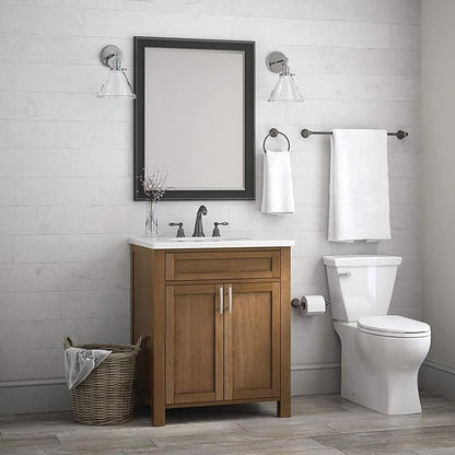 Franklin Brass Kinla 3-Piece Bathroom Set Oil Rubbed Bronze 24" Towel Bar Rack, Toilet Paper Holder, Ring Hardware KIN3PC-ORB