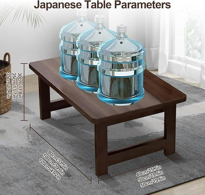 Japanese Floor Sitting Table, Folding Wood Tea Table Chabudai Japanese Coffee Table Low Table for Living Room Home Tatami Office (A 47.2 * 19.6 * 13.7 INCH)