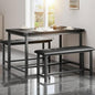 Garvee Dining Table with 2 Benches, Kitchen Table with 2 Upholstered Benches Rectangular Space Saving for Apartment, Dining Room, Kitchen, 44.5 Inches Large, Black