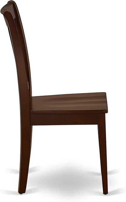 East West Furniture HBCL3-MAH-W 3 Piece Dinette Set for Small Spaces Contains a Round Dining Table with Pedestal and 2 Dining Chairs, 42x42 Inch, Mahogany