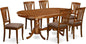 East West Furniture PLAV7-SBR-C 7 Piece Dining Table Set Consist of an Oval Wooden Table with Butterfly Leaf and 6 Linen Fabric Dining Room Chairs, 42x78 Inch, Saddle Brown