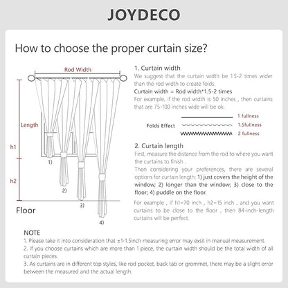 Joydeco 100% Blackout Curtains for Bedroom - Natural Linen Curtains 37" W x 63" L, Thermal Insulated 2 Panels White Light Blocking Drapes, Rod Pocket & Back Tabs, Darkening Privacy for Living Room