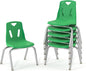 Berries Jonti-Craft 8142JC6119 Stacking Chairs with Chrome-Plated Legs, 12" Height, Green, Pack of 6