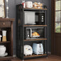 Microwave Oven Stand with Storage 4 Tiers, Free Standing Microwave Oven Stand Coffee Bar Adjustable Kitchen Shelves Kitchen Storage Shelf Rack Bakers Racks for Kitchens(Brown)