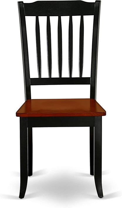 East West Furniture MZDA3-BCH-W 3 Piece Dinette Set for Small Spaces Contains a Rectangle Dining Table with Dropleaf and 2 Kitchen Dining Chairs, 36x54 Inch, Black & Cherry