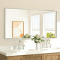 TETOTE Brushed Nickel Vanity Mirror for Bathroom 60" x 30" Beveled Frame Rectangle Bathroom Mirror for Over Sink Brushed Nickel, Tempered Glass, Stronger Frame, Modern Farmhouse Bedroom, Entryway