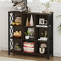FATORRI 9 Cube Storage Bookshelf, Modern 4 Shelf Book Shelf, Wood and Metal Cubby Bookcase for Home Office (39.38 Inch W, Walnut Brown)