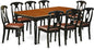 East West Furniture DOKE9-BCH-LC 9 Piece Dining Table Set Includes a Rectangle Dining Room Table with Butterfly Leaf and 8 Faux Leather Upholstered Chairs, 42x78 Inch, Black & Cherry