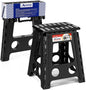 ACSTEP Folding Step Stool 16 Inch Heavy Duty Step Stool Foldable for Adults and Kids, Collapsible Stepping Stool with Handle, Non Slip Folding Stools for Kitchen Hold Up to 400lbs (Black 1PC)