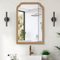 WallBeyond Wood Frame Wall Mirror Rounded Corner Arch Rectangle Mirror for Entryway, Living Room or Bedroom Home Decor - Light Woodgrain [20" x 30" Honey-Colored]