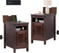 WLIVE Narrow End Table Set of 2 With Charging Station, Side Tables for Living Room, Small Spaces, Couch, Night Stand Set With Storage, USB Ports and Outlets, Espresso