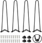 TEN49 Heavy Duty Hairpin Table Legs - 20 Inch Industrial Black Furniture Legs - Solid Rods Metal Legs for Table - Fit for Mid-Century Modern Desk, Bed End, Coffee Table Feet, TV Stand, Chair Legs