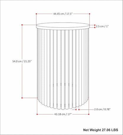 SIMPLIHOME Demy 18-inch Wide Metal and Solid Mango Accent Table in Natural/Black, Round Side Table with Mango Wood Top for Living Room or Bedroom, Industrial Style, Assembled