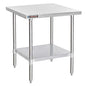 DuraSteel 30x30 Stainless Steel Work Table - NSF Commercial Prep Metal Table - Outdoor Pizza Oven Stand w/Under Shelf - Kitchen Island Laundry Utility Garage Microwave Stand Large Rolling Storage Cart