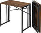 35 inch Folding Small Desk, Writing Gaming Computer Camping Desk for Small Spaces, No Assembly Required Home Office Table, Mahogany