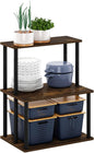 Furinno Turn-N-Tube 3-Tier Toolless Kitchen Storage Shelf, Amber Pine/Black