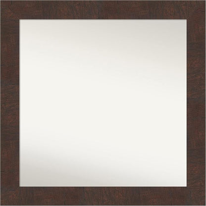 Amanti Art White Bathroom Mirror for Over Sink, 30x30 Wedge White Square Vanity Mirror, Large Modern Frame, Hangs Horizonally and Vertically, Bathroom Wall Decor, Non-Beveled Edge from WI, USA