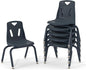 Berries Jonti-Craft 8126JC6112 Stacking Chairs with Powder-Coated Legs, 16" Height, Navy, Pack of 6