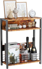 IBUYKE Narrow Side Table with Storage Shelf, 3 Tier End Table,Modern Sofa Table,Small Nightstand with Magazine Rack,Telephone Table for Small Spaces,for Living Room, Bedroom,Brown UTMZ001H