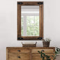 Farmhouse Rustic Mirror Wood Framed for Bathroom, Decorative Bathroom Mirror for Wall Wood, Wall Mounted Rectangular Mirror for Bedroom Living Room, Wood Mirror 24x36 Inch