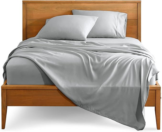 Bare Home Full Extra Long Sheet Set - 1800 Ultra-Soft Microfiber Full XL Bed Sheets - Double Brushed - Deep Pockets - Easy Fit - 4 Piece Set - Bed Sheets (Full XL, French Grey)