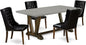 East West Furniture V797FO749-5 5 Piece Dining Room Furniture Set Includes a Rectangle Dining Table with V-Legs and 4 Black Faux Leather Upholstered Chairs, 40x72 Inch, Multi-Color