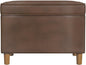 Home Decor | Dinah Collection Modern Storage Ottoman | Ottoman with Storage for Living Room & Bedroom(Brown Faux Leather)