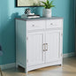 Modern White Buffet Cabinet, 26x30 Inches, 2 Doors, 2 Drawers, Adjustable Shelves, Anti-Fall Drawers, Dining Room Storage
