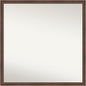 Amanti Art Brown Bathroom Mirror for Over Sink, 28x28 Florence Light Brown Square Vanity Mirror, Large Casual Frame, Hangs Horizonally and Vertically, Bathroom Wall Decor, Non-Beveled Edge