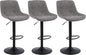 Bar Stools, Swivel Counter Height Barstools with Back, Adjustable Modern Bar Chairs, Tall Armless PU Leather Kitchen Island Stool (Grey, Set of 3)