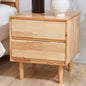 CozyDH Natural Wood Nightstand with Drawers, Solid Wood Nightstand End Table, 19" Bedside Table for Bedroom, Sofa Side Table with Wooden Legs Living Room