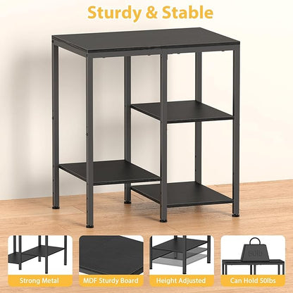 Kitchen Microwave Stand,4-Tier Adjustable Bakers Rack,Multi-Purpose Kitchen Storage Cart for Coffee Station,Space-Saving Metal Appliance Shelf for Living Room (Coal-Black)