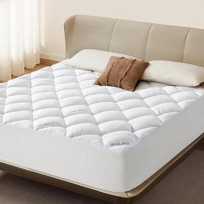 BEDLORE Full Mattress Topper, Viscose Made from Bamboo Soft Pillow Top Mattress Pad, Thick Mattress Cover for Back Pain Relief with 6-15 inches Deep Pocket