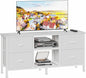 Furologee TV Stand Dresser with 4 Drawers, Entertainment Center with Open Shelf, Small Television Stands for 50" TV, Media Center for Bedroom, Living Room/White