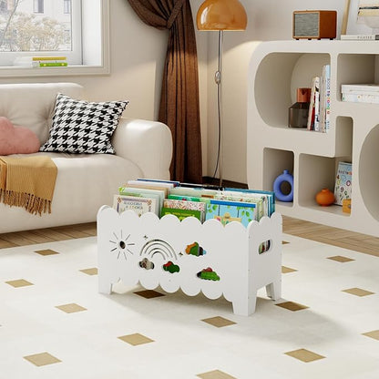Wood Kids Bookshelf, Montessori Bookshelf, Suitable Kids Rooms, Nursery & Classroom, Kids Bookshelf and Toy Storage, Toddler Book Rack, Nursery Book Shelves, Kids Bookcase