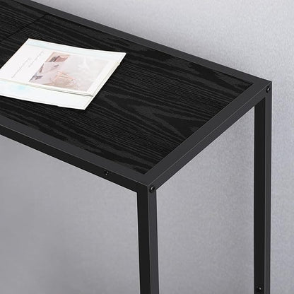 Console Table for Entryway, Black Narrow Console Hallway Table Living Room Furniture, Thin Side Table Back of Sofa, Entrance Table for Entryway Foyer Bedroom