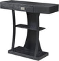 Convenience Concepts Newport Harri Console Table 36" - Modern Sofa Table with Storage Shelves, One Drawer Narrow Entryway Hall Table for Living Room, Black