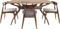 Christopher Knight Home Barron Fabric and Walnut Wood Dining Set, 5-Pcs Set, Light Grey / Walnut