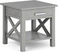SIMPLIHOME Kitchener SOLID WOOD 21 Inch Wide Square Contemporary End Side Table in Fog Grey, For the Living Room and Bedroom