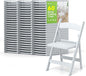 Real Relax White Resin Folding Chairs with Cushion - Comfortable Foldable Plastic Chair - Stackable Chairs with Padded Seats - Indoor/Outdoor Chairs for Events, 600lbs Capacity(60 Pack)