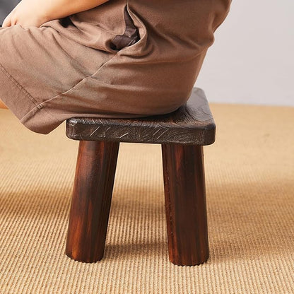 Wooden Step Stool for Adults and Kids,Foot Stool,Kitchen Small Wood Bench,Wood Plant Stand (14.2"x10.2"x10.6")