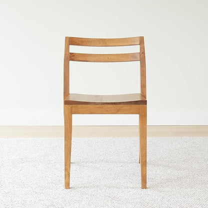 Grain & Grove Davie Dining Room Chairs Set of 4, Solid Wood Modern Kitchen Chair for Living Room, Kitchen, Pecan