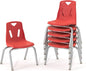 Berries Jonti-Craft 8140JC6008 Stacking Chairs with Chrome-Plated Legs, 10" Height, Red, Pack of 6