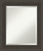 Amanti Art Brown Wall Mirror 26x22 Shipwreck Greywash Rectangle Bathroom Mirror for Wall Decor Living Room, Small Traditional Frame, Hangs Horizonally and Vertically, Bathroom Decor, Beveled Edge