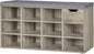 DINZI LVJ Shoe Bench, Entryway Storage Bench with Drawer and 11 Cubbies, Cubby Shoe Rack with Adjustable Shelves, Organizer Cabinet for Living Room, Mudroom, Closet and Garage, Gray Wash