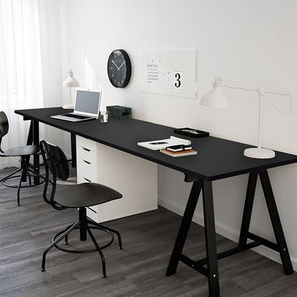 Kaboon Black Table Top 23.62" D x 59.1" W, Solid One-Piece Desktop, Universal Wood Countertop, Reversible Laminate Top, Double Desks, L-Desk DIY, for Home and Commercial