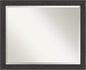 Amanti Art Brown Wall Mirror 26x32 Rustic Plank Espresso Narrow Rectangle Bathroom Mirror for Wall Decor Living Room, Large Rustic Farmhouse Frame, Hangs Horizonally and Vertically, Bathroom Decor